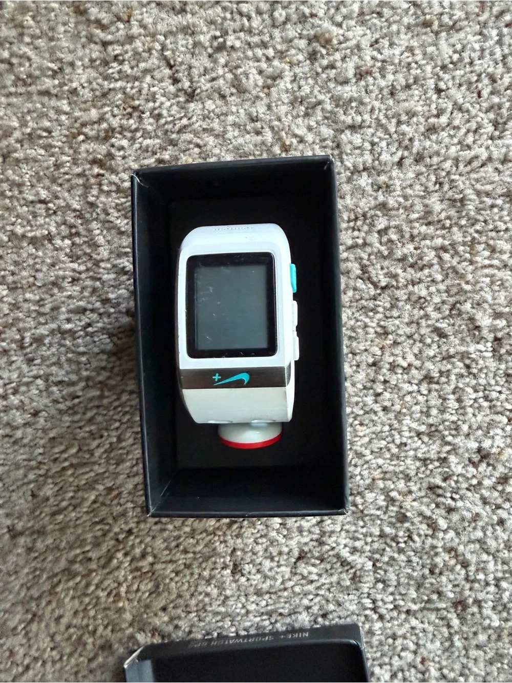 Nike White GPS Running Watch with Teal Accent